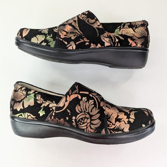 Alegria Lauryn Nubuck SlipOn Shoes Copper Floral Size 39 - Picture 3 of 10